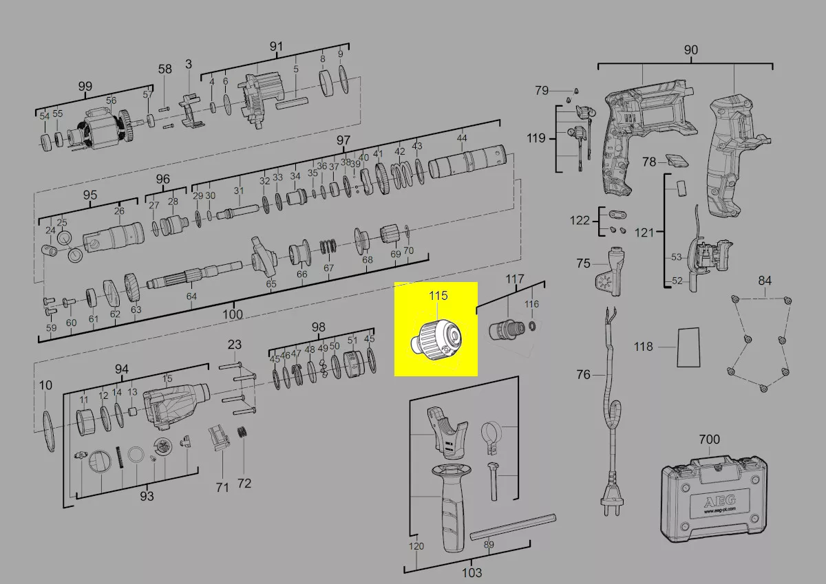 Mandrin SDS plus réf. 4931454513 AEG